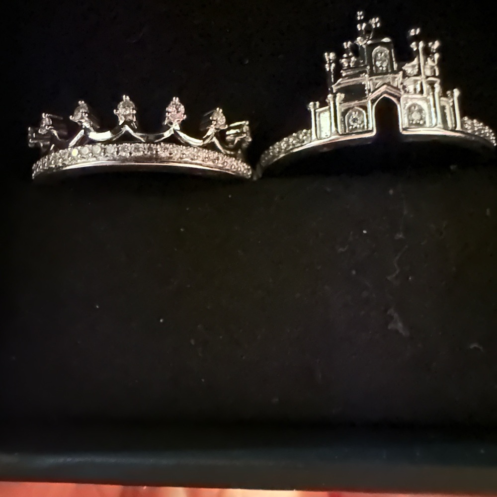 Disney Zales Diamond Castle Ring Set NIB